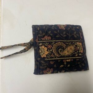 vera bradley sm. wallet Brown/ tan/ black floral paisley VGUC VINTAGE